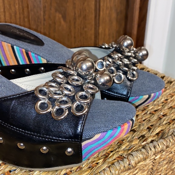 Passions Studded Multi-colored Platform Sandals-Style-Debbie-Women’s Size 10 - Picture 3 of 11